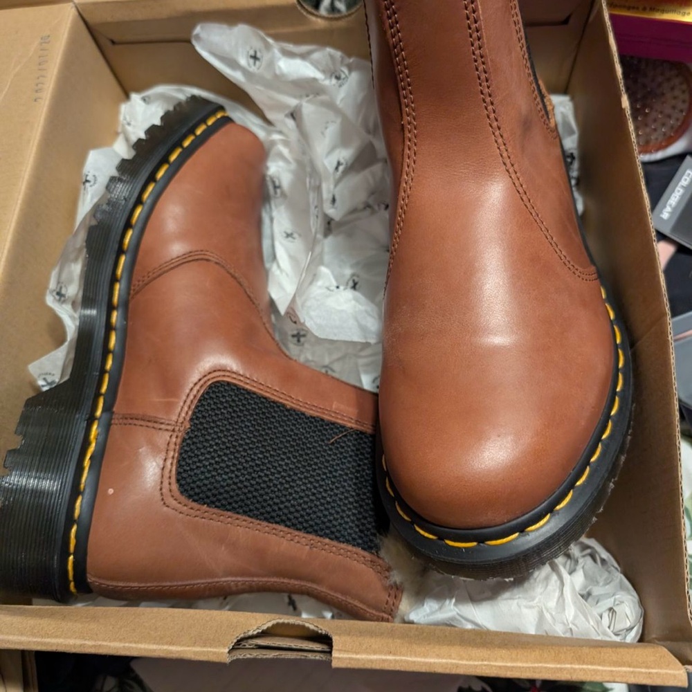Dr. Martens Brown Leather Leonora Boots